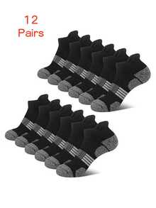 24 pares de nuevos calcetines cortos para hombres en negro, blanco y gris, calcetines deportivos de punto fino, transpirables y de secado rápido, calcetines cortos duraderos, calcetines invisibles para hombres - Multicolor - Ver 28