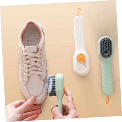2 Pcs Automatic Liquid Adding Shoe Brush, Gentle Bristle Cleaning Scrubber For Sneakers, Shoes, Clothes & Household Use