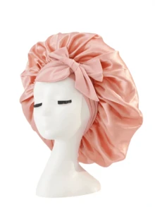 1件装奢华缎面睡眠帽，轻盈发巾，夏季浴室装饰发巾，吸湿排汗，可调节绳，适合卷发/波浪发/自然发质，多种颜色可选，夜间护发必备，柔软舒适，优质浴室配件，旅行美容必备，也适用于化妆、睡眠、毛巾、酒店健身房、家居用品、护肤，适合家庭浴室、沐浴后、日常护理 - 彩色 - 查看 6