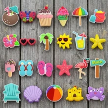 23Pcs Beach Vacation Theme Silicone Shoe Charms For Sandals - Multicolor - View 1