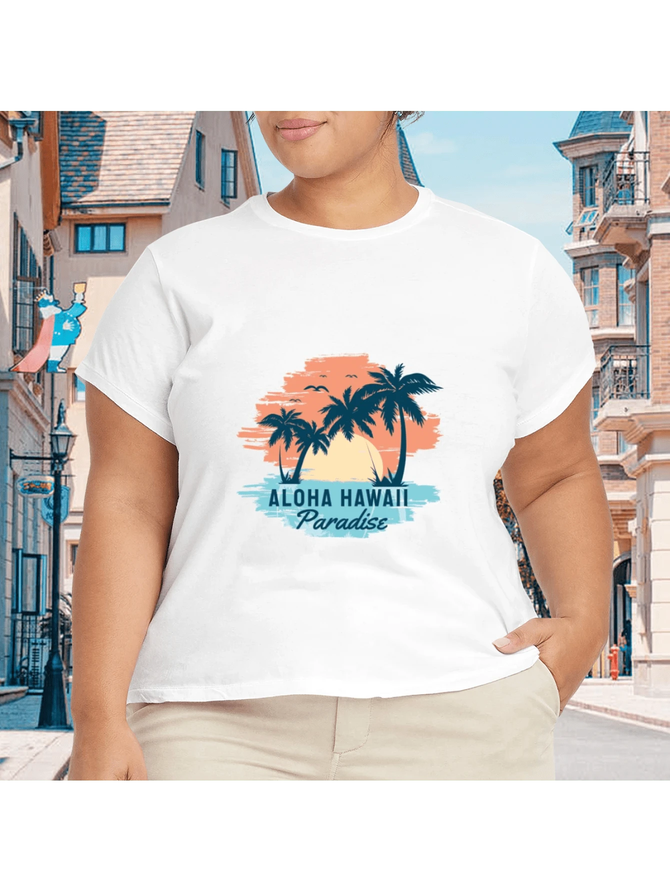 2026 Camiseta unisex de algodón casual de verano, estampada diseño playero surf atardecer, ropa de vacaciones, colores blanco y negro, tallas extras disponibles - Blanco - Ver 1