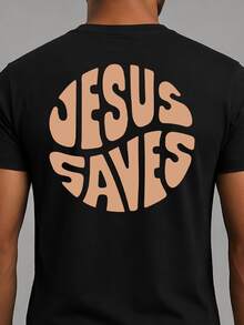 Camiseta Religiosa Jesus Saves Cristã Passagem Biblica Biblia Deus Jesus Crente Church Catolica Evangelica Camisa Blusa Unissex Masculino Feminino 100% Algodão Top Premium Streetwear Lançamento Envio Imediato Varias Cores Preto Branco!! Plus Size - Preto - Visão 3