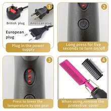 Professional Ceramic Hair Straightener With Multi-Function Copper Straightening Comb - View 8