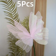 1/5件 50cm 絲綢仿真蝴蝶，3D雙層網翼設計，彩虹歐根紗與珍珠蝴蝶裝飾，適合生日派對裝飾、婚禮裝飾，大尺寸網格仿真蝴蝶，商店櫥窗展示 - 彩色 - 查看 14