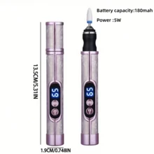 12件套电动指甲打磨器套装，多功能指甲钻，USB充电 - 适用于厚指甲，专业4速电动指甲锉，指甲抛光塑形工具，美甲工具，精美礼品，180mAh电池 - 彩色 - 查看 12