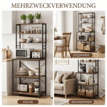 Kitchen Shelf Standing Shelf Microwave Shelf 2-Tier Countertop Storage Rack for Kitchen Organizer, Space Saving Stand for Spices, Pots and Pans - 6-stufig - Übersicht 6