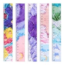 5pcs Colorful Coded Painting Themed Rulers With CM/MM Markings And Colored Coded Scales - Suitable For School, Office, Classroom, Technical Drawing, Measurement Tool For Students, Architects, Artists - Colored Ruler - View 3