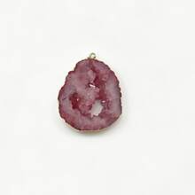 30-40mm Natural Agate Crystal Tooth Semi-Precious Stone Asymmetrical Pendant Necklace - Irregular Geode Pendant - View 15