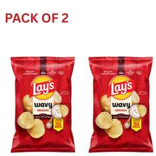 Lay’s Wavy Original Flavor Potato Chips – Pack Of 2 (7.75 Oz Each) Crunchy Snack Bags - 15g - 查看 1