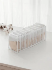 3pcs/5pcs White Underwear Storage Bags, Drawer-Style Storage Boxes, Suitable For Storing Socks And Other Items, Bathroom Storage, Organized Wardrobe Storage, Can Also Be Used As Summer/Autumn Decor, Holiday Decor, Room Decor, Home Decor Or Bedroom Decor, Gift For Women, Wedding Storage, Wedding Decor - White - View 6