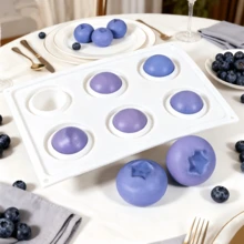 Blueberry & Raspberry Fruit Shaped Cake Mold, Baking Dessert Mousse Chocolate Ice Cream Silicone Mold, Non-Stick Silicone - Multicolor - View 10