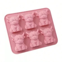 Highland Cow Silicone Tray - 3D Cute Cow Shaped Ice Mold Suitable For Whiskey, Cocktails And Baking, Silicone Mold Suitable For Easter And Holiday Decorations - Multicolor - View 10