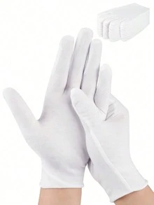 Gants hydratants en coton, modèle unisexe pour les mains sèches et gercées, gants de travail respirants et élastiques convenant à l'eczéma, l'inspection de bijoux, le SPA et plus, blanc - Multicolore - Voir 1
