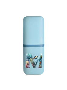 海洋字母系列牙刷架套組，浴室用品，戶外旅行牙刷，牙膏收納盒，字母系列印花防塵收納盒，旅行必需品，學校用品，度假露營，度假必需品，迷你夏季假期 - 彩色 - 查看 14