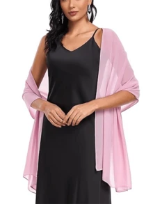 Khăn choàng voan phù hợp cho cô dâu, váy cưới, váy dạ hội và trang phục cho các dịp đặc biệt. - màu hồng đào nhạt - Xem 5