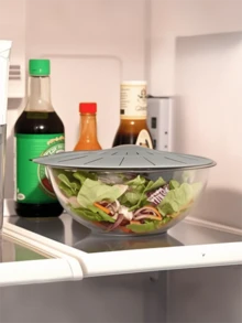 5 piezas de tapas de silicona para microondas, cubiertas de alimentos reutilizables, resistentes al calor, a prueba de polvo y salpicaduras, aptas para tazones, platos, ollas y sartenes, adecuadas para microondas, estufa, refrigerador y congelador - Gris - Ver 6
