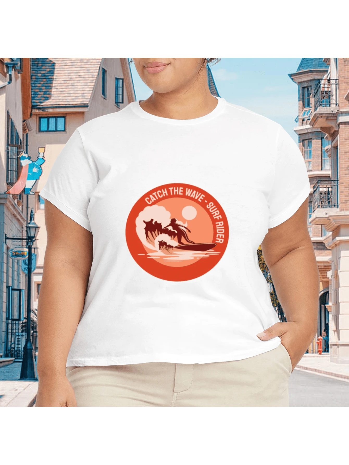 2026 Camiseta unisex de algodón casual de verano, estampada diseño playero surf atardecer, ropa de vacaciones, colores blanco y negro, tallas extras disponibles - Blanco - Ver 1