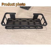 Estantería para ducha sin taladro, de gran capacidad y material plástico resistente, instalación adhesiva sin perforar, estantería flotante para baño y cocina, ahorro de espacio, fácil de instalar, apta para almacenar artículos de tocador, cosméticos y artículos varios en el baño, la ducha, el tocador, etc. - Negro - Ver 8