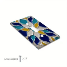 1pc Bohemian Floral Pattern Printed 1-Gang/2-Gang Plastic Wall Plate Light Switch Cover - Multicolor - View 13