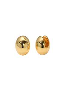 Full Silver Gold Round Earrings, Suitable For Daily Wear And Minimalist Style - Gold - View 7