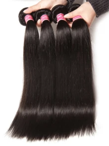 15A Raw Human Hair Bundles Brazilian Virgin Straight Bundles Human Hair, Sliky Boutique Extensions, Can Be Dyed And Restyled, Vertical Smooth, Full Ends (20 22 24) - Natural Black - Xem 6