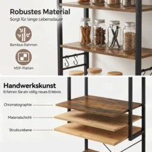 Kitchen Shelf Standing Shelf Microwave Shelf 2-Tier Countertop Storage Rack for Kitchen Organizer, Space Saving Stand for Spices, Pots and Pans - 6-stufig - Übersicht 4