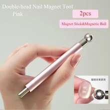 1pc Upgraded Cat Eye Nail Gel With Glass Bead Magnet, Pink/Silver/Green/Rose Gold Cat Eye Magnetic Nail Polish With Dual-Ended Magnetic Wand, Strong Magnetic Absorption, Multi-Functional Nail Art Design Tool - Multicolor - View 14