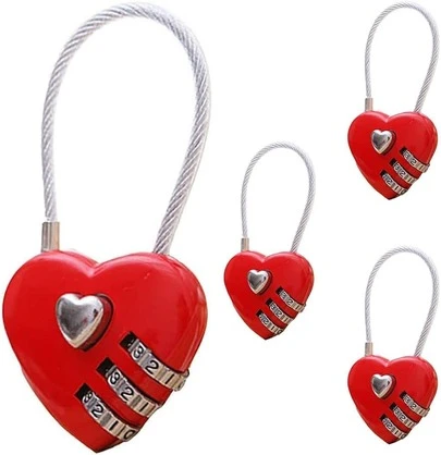 Candado con contraseña con forma de corazón, candado con contraseña mecánica, candado multifuncional con forma de corazón para maleta, equipaje, mochila, escuela, gimnasio, armario de almacenamiento, maleta, bolsa, de aleación de zinc con forma de corazón acoplado para pareja, candado de número para carrito - Halloween, Navidad, Otoño, Invierno, Suministros, Regalo del Día de San Valentín para ella