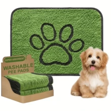 1pc Washable Dog Grass Pad - Reusable, Pet Training Artificial Turf With Non-Slip Backing. Easy To Clean Pee Pad, Suitable For Indoor/Outdoor Use. Grass Blade Length: Approx. 2 Cm. - Paw Print Grass Mat - View 4