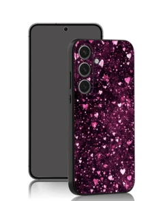 1个奢华璀璨心形防摔防滑黑色手机壳，兼容三星Galaxy A04e/A05s/A13/A14/A15/A34/A35/A50/A52/A53/A54/S21/S22/S23/S24/S25/S25Ultra - 黑色 - 查看 3