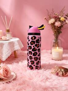 OwaIa Black And Pink Leopard Print Pattern Large Capacity Stainless Steel Water Bottle,32oz/945ml,With A Straw,Exquisite Appearance,Keeps Drinks Hot Or Cold,Can Hold Iced Drinks And Water,Suitable For Leisure,Work,Sports,Indoors And Outdoors,Suitable For Students And Office Workers,As A Gift.Vacuum Flasks-Everyday Tumbler-Perfect Birthday Gift-Father Day Tumbler - Hồng - Xem 5