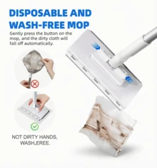 Automatic Mop, Zero-Touch Gap Dust Cleaner With 39' Lazy Mop Stick & Locking Head, Disposable Dust Mop For House Wall Bathroom Toilet Corners Multi Surface Cleaning With 4 Cloths - 拖把(送4塊拖布) - 查看 9