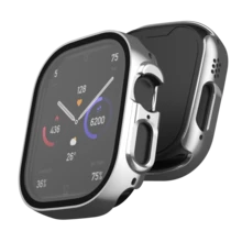 适用于 38/40/41/42/44/45/46/49mm 索尼 11/10/9/8/7/6/5/4/3/2/1 系列手机的保护壳，防震超薄硬质 PC 边框，全包式保护壳（不含屏幕保护膜），配件 - 銀色 - 查看 7