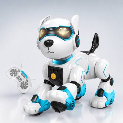 Interaktiver Roboterhund für Kinder mit Fernbedienung – Spielzeughund mit Sprach-, Berührungs- und Gestensteuerung, programmierbar, mit Tierstimmen, Musik- und Tanzfunktion, elektronisches Haustier für Jungen und Mädchen