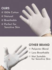 Gants hydratants en coton, modèle unisexe pour les mains sèches et gercées, gants de travail respirants et élastiques convenant à l'eczéma, l'inspection de bijoux, le SPA et plus, blanc - Multicolore - Voir 3