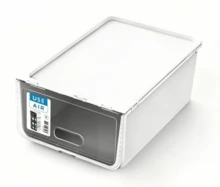 HOMYGO-Zapatero USE Air 36x24x14 cm | Caja Organizadora de Zapatos Apilable, Transparente y en Colores: Blanco, Marrón, Arena y Cristal | Almacenaje para Calzado Resistente - Blanco - Ver 4