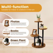 3-Tier Corner Plant Stand Indoor Home, Triangle Space Saving Design, No Tools Quick Assembly, For Living Room Balcony Garden - View 5