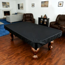1pc Billiard Table Cover - Available In 3 Sizes (Black), Foldable And Storable, Made Of High-Quality 300D Oxford Fabric, Durable And Sturdy, Bottom Drawstring For Adjustable Size; Made Of Premium Fabric, Soft And Durable, Dustproof And Waterproof, Easily Resists Dust, Oil And Daily Wear, Suitable For Billiard Table, Large Billiard Table, American Billiard Table, Snooker Table, 8ft Billiard Table (Cover Only) - Black - View 3