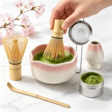 1 pieza/5 piezas Juego de té Matcha japonés, incluye tazón de Matcha, batidor de Matcha, taza de Matcha, revolvedor, cuchara de té, juego de tazón de té, herramientas de preparación de Matcha, herramientas para hacer postres y bebidas, caja de regalo japonesa, Juego de revolver Matcha Matsushiro, regalo de vacaciones para amantes del Matcha - Multicolor - Ver 4