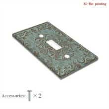 1 pieza Cubierta decorativa de enchufe con patrón floral 2D, placa de interruptor de luz única, económica y fácil de limpiar, adecuada para la decoración del hogar y la oficina, diseño plano 2D - multicolor - Ver 7