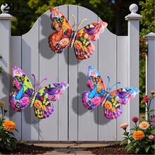 Conjunto de 3 Borboletas Decorativas de Parede em Acrílico 2D - Novos Enfeites para Pendurar, Decoração para Ambientes Internos e Externos, Jardim, Casa de Campo e Sala de Estar - Presente Ideal para Amantes de Insetos e da Natureza - Sem Necessidade de Eletricidade, Fácil Instalação, Autoadesivo - Multicolorido - Ver 1