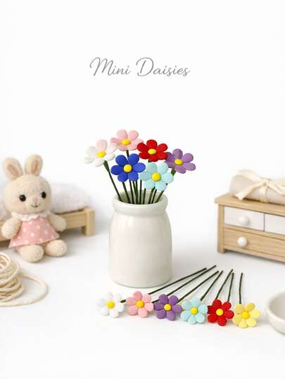 6pcs Mini Colorful Flowers For DIY, Suitable For Doll House Decor, Wear-Resistant, Micro Landscape Decor, Resin Micro Flowers, Applicable For DIY Handcraft, Vivid For Sculpture Scene Making