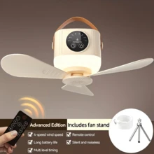 Quạt mini cầm tay dùng nguồn USB, có chân đế ba chân, pin bền lâu, luồng gió mạnh, chức năng chiếu sáng, hoạt động êm ái, 4 tốc độ/độ sáng điều chỉnh được, lắp đặt đa năng, điều khiển từ xa và quạt LED hẹn giờ dùng cho cắm trại. - Nhiều màu - Xem 15