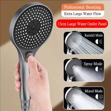 1 Vòi sen cầm tay áp lực cao 13cm, bảng điều khiển lớn, điều khiển một chạm với ba mức phun nước. Vòi sen cầm tay. Vòi sen áp lực cực cao dành cho phòng tắm gia đình. Bảng điều khiển phun nước cực lớn. Chuyển đổi một chạm giữa chế độ phun mưa, phun tia và phun hỗn hợp ba mức nước. Vòi sen cầm tay áp lực cao mạnh mẽ. Thiết bị tắm rửa gia đình. - Nhiều màu - Xem 2