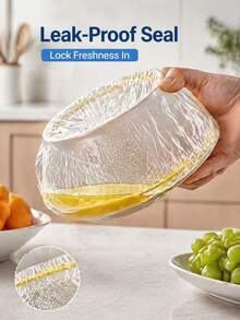 400pcs Reusable Elastic Bowl Covers, Stretchable Food Covers For Bowls Plates Fruit, Dust Proof & Fresh Keeping Kitchen Wrap, Alternative To Plastic Wrap - Color - View 3
