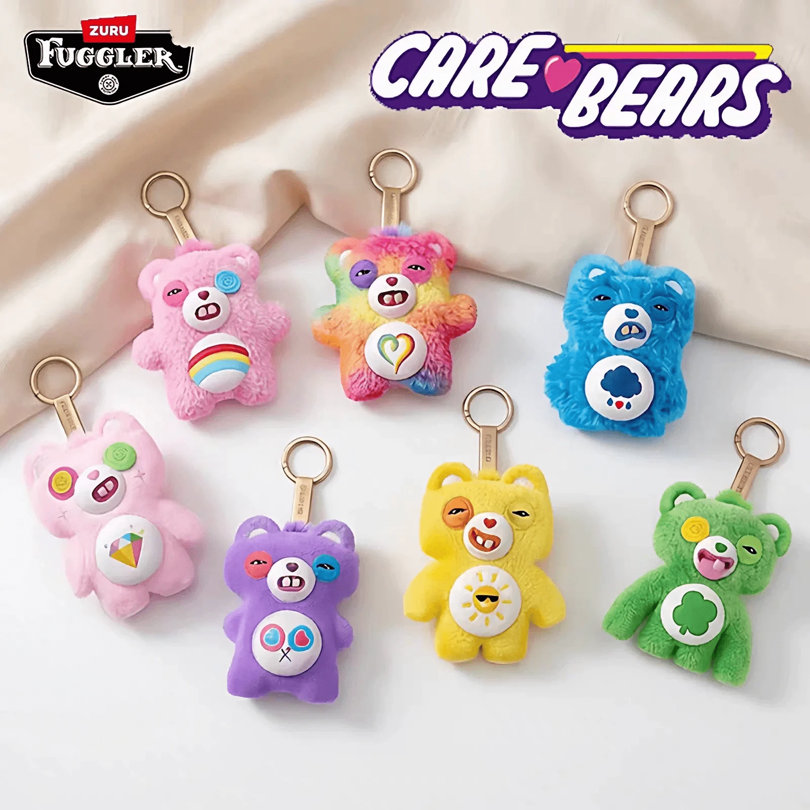Móc khóa thú nhồi bông Fuggler Care Bears Series 4.5 inch hình quái vật xấu xí ngộ nghĩnh, đồ trang trí túi xách hình nhân vật hoạt hình, phụ kiện cặp sách học sinh, kiểu dáng ngẫu nhiên. - Nhiều màu - Xem 1