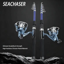 SEACHASER Juego de equipo de pesca: Caña de pescar giratoria y carrete 3000, acción M, para un lanzamiento fácil y pesca a larga distancia, perfecto para atrapar peces grandes. El set completo facilita viajar y salir de inmediato. - Multicolor - Ver 2