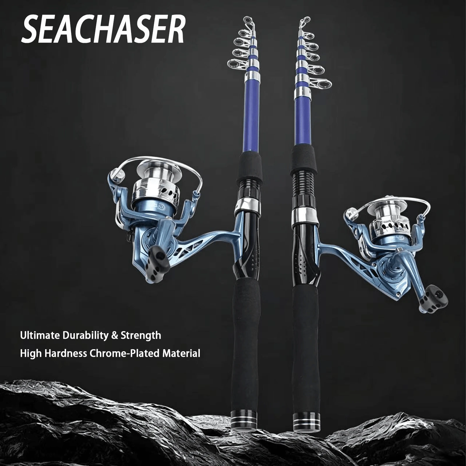 SEACHASER Set Perlengkapan Memancing: Reel Spinning Model 3000 dan Joran Pancing Sedang, Cocok untuk Lemparan Mudah dan Memancing Jarak Jauh, Sempurna untuk Menangkap Ikan Besar. Set ini Dilengkapi dengan Semua yang Anda Butuhkan, Mudah Dibawa dan Siap Digunakan Kapan Saja. - MultiWarna - View 1