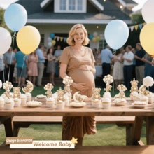 Set Dekorasi Kue Beruang Teddy Kartun - Ideal untuk Pesta Ulang Tahun, Baby Shower, dan Pesta Bayi, Kami Tak Sabar Menggunakan Dekorasi Kue Ini untuk Pesta Pengungkapan Jenis Kelamin Bayi - Gaya 1 - View 5
