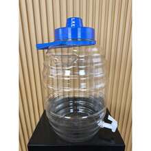 20L Barrel Dispenser Glass Dispenser With Key, Lid, And Handle - Blue - View 2